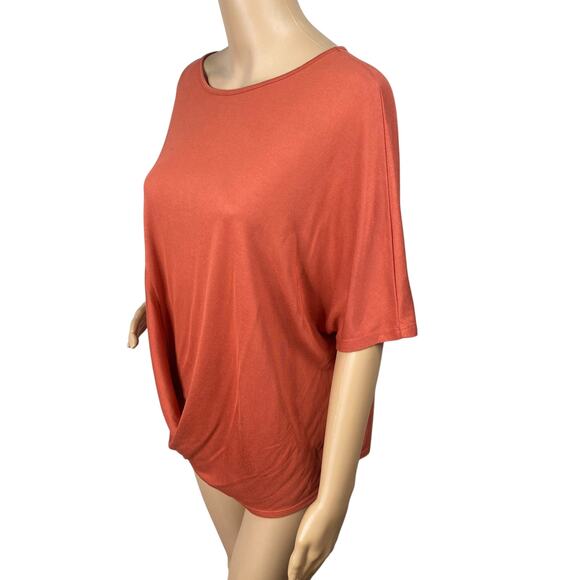Athleta Dolman Tee Oversized Burnt Orange Draped T-Shirt Top SZ XS - Picture 6 of 12